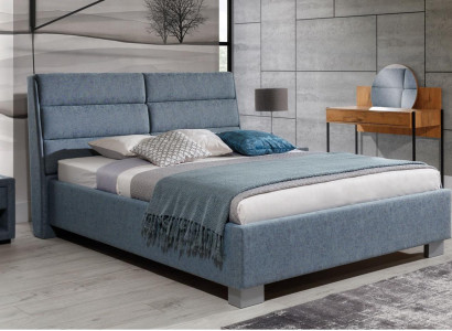 Schlafzimmer Set Blau Bett Schön 2x Nachttische Komplett Set Luxus Neu 3tlg.